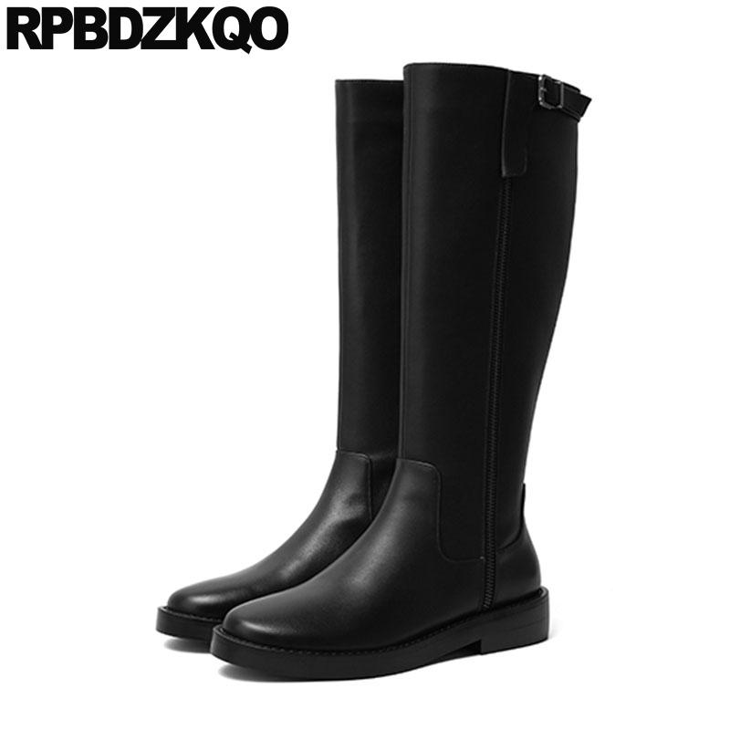 

fur block riding boots casual fall winter equestrian shoes women 2020 knee high long tall chunky comfortable black