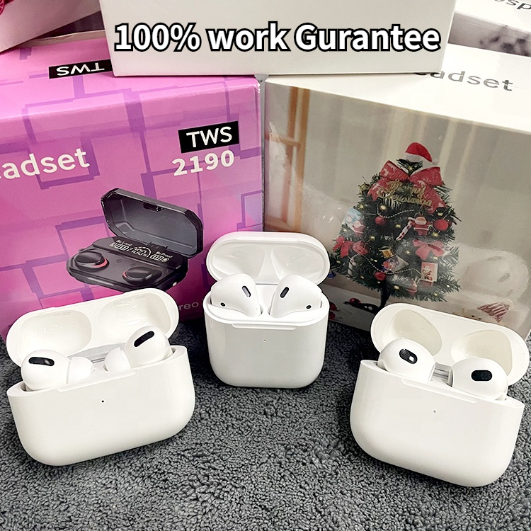 

ANC AirPods Pro earphones True Active noise reduction function Wireless Bolutooth tws Wholesale GPS rename 1:1 original quality EarBuds with Wireless charging, White