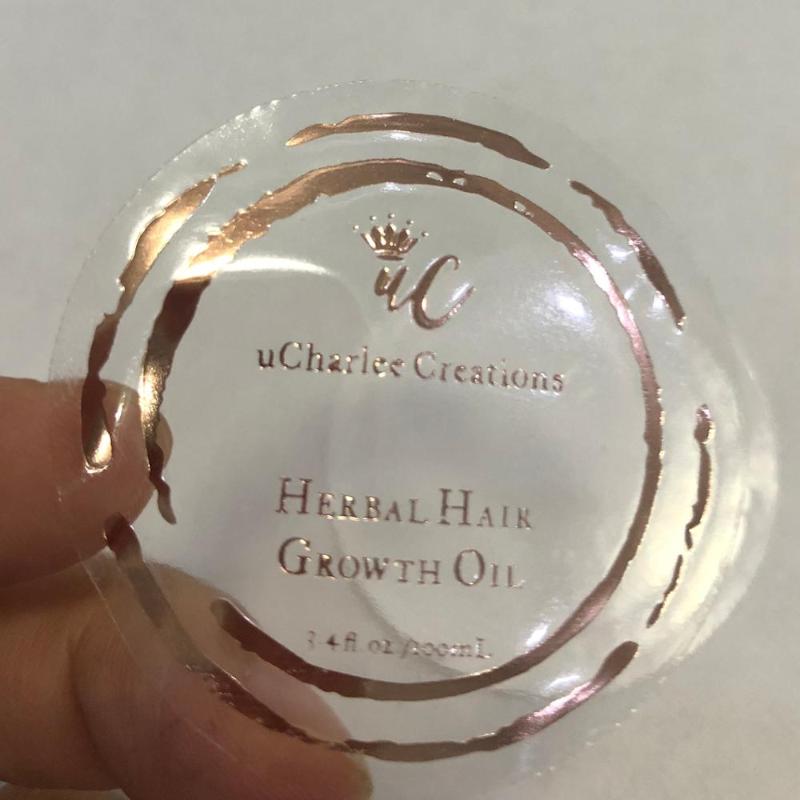 

4.5cm Rose Gold Foiling Sticker Clear Foil Sticker Label