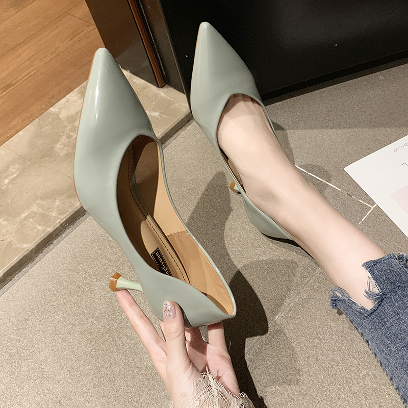 

Thin High Heels Sexy Ladies Pumps Women Shoes Pointed Toe Shallow 2019 New Autumn Wedding Shoes Woman Pumps Elegant Office Shoes, Wine red