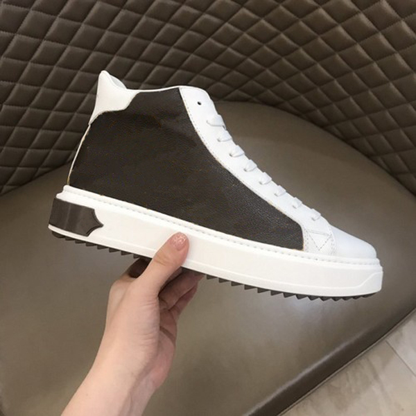 

Hot Men sneakers shoes mens real Leather Loafers lace up high top fashion designers casual shoes with box Size 38-45