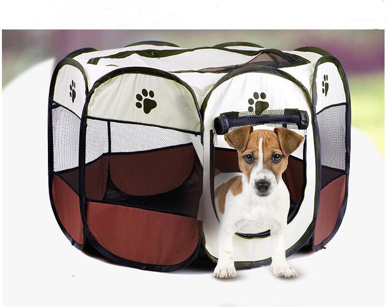 

Eight-sided cage pet production room dog cage removable and washable folding octagonal fence waterproof resistant dog tent1, Brown