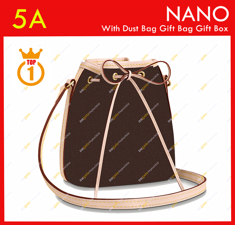 

Ladies Designer Fashion Casual High Quality Bucket Bag NANO NOE Mini 16cm M41346 Brown Flower Shoulder Bag/in Stock Free Shipping Free Shipp, Brown flower 1
