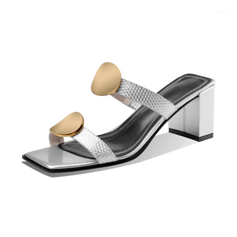 

2021 Spring New Summer Leather Sandals for Women, Fashion Slippers, Trendy Sexy High Heels 34-391, Black