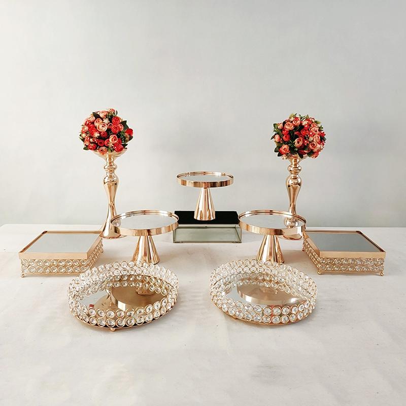 

Other Bakeware Style Gold Cake Stand Pedestal Wedding Party Display With Crystals