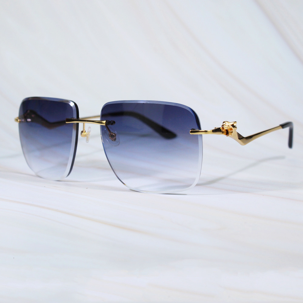 

2021 New Trendy Square Sunglasses Men Women Panther Sun Glasses Frame Classic Design Carter Diamond Cut Eyewear Uv Protection Shades D2ni