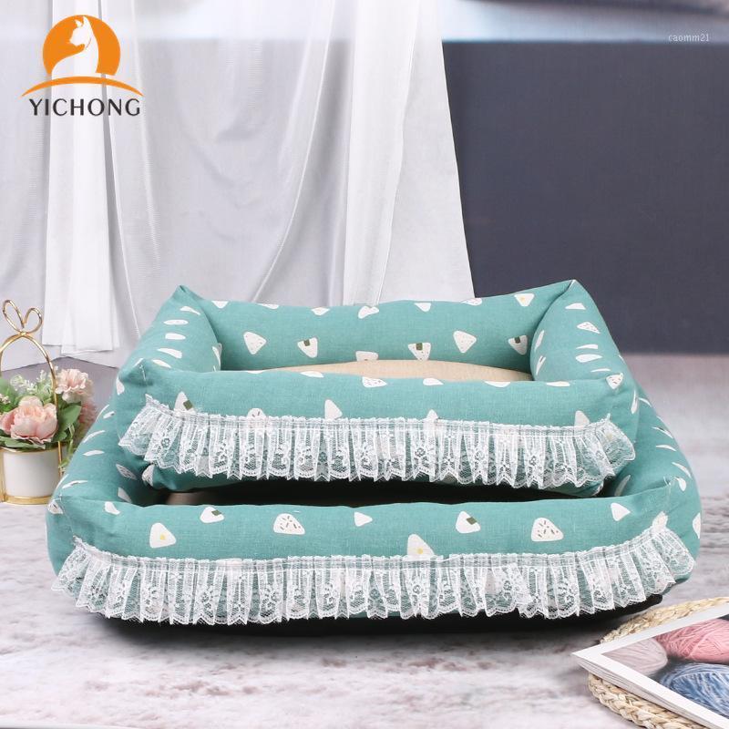 

YICHONG Brand Autumn Breathable Pet Pad Soft Large Dog Bed Cat Nest Pet Dog's Mat Lace Princess House Nest Dog Kennel YH1561, 02
