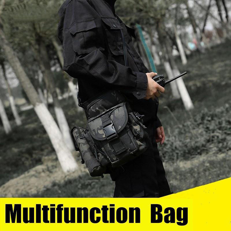 

Outdoor Tactical Waist Bag Camouflage Nylon Leg Bags Hiking Travel Riding Sports Messenger Bag Accessory1, Desert