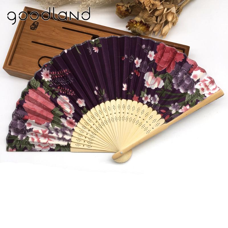 

Free Shipping High Quality 1pc Summer Style Folding Hand Held Fan Fabric Floral Wedding Dance Favor Pocket Fan
