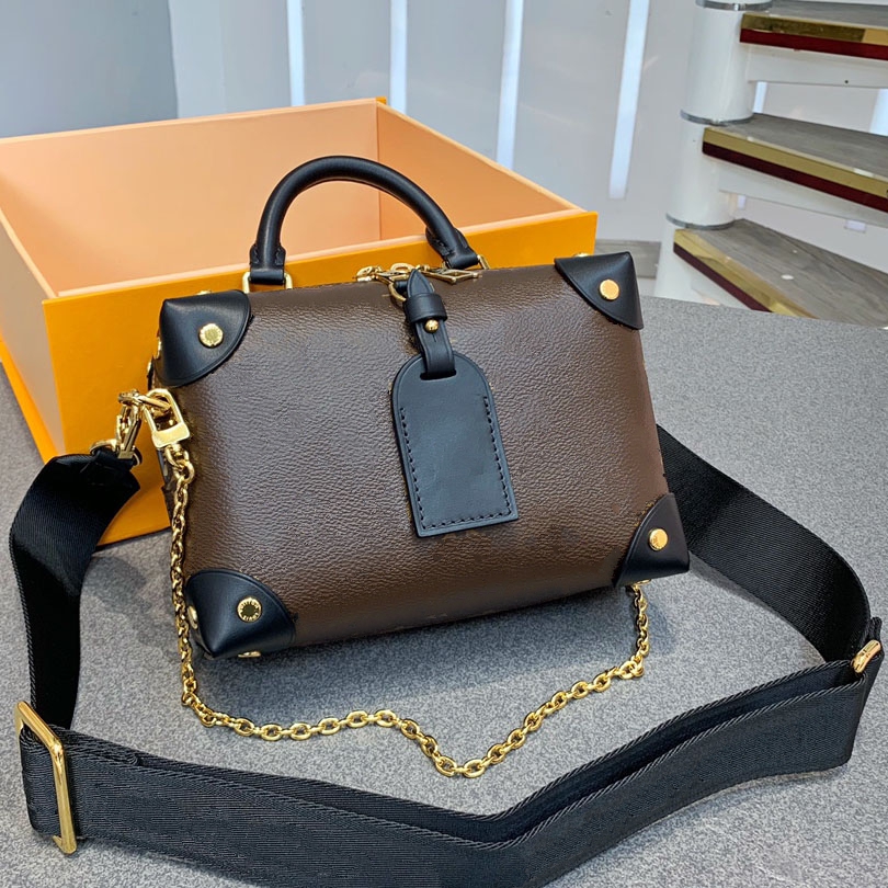 

Handbag PETITE MALLE SOUPLE Shoulder Messenger Bag Designer Luxury Fashion Classic Bags Embossing purse M45571 High Quality, Brown