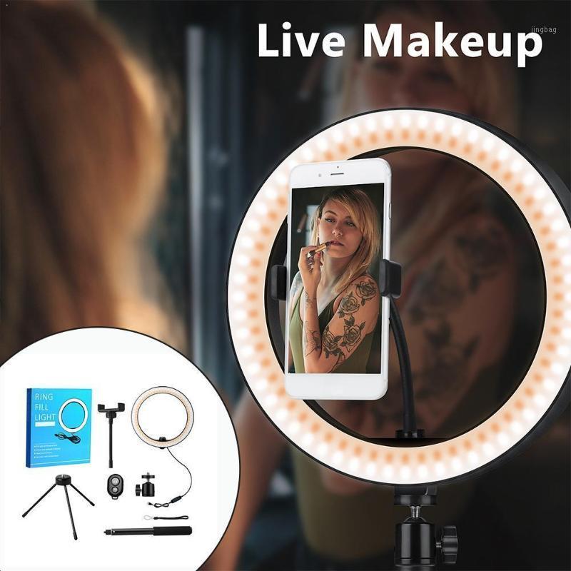 

Dimmable Photography LED Selfie Ring Light Video Live Phone USB lamp with Stand Plug Photo Tripod Ring Studio E5F31