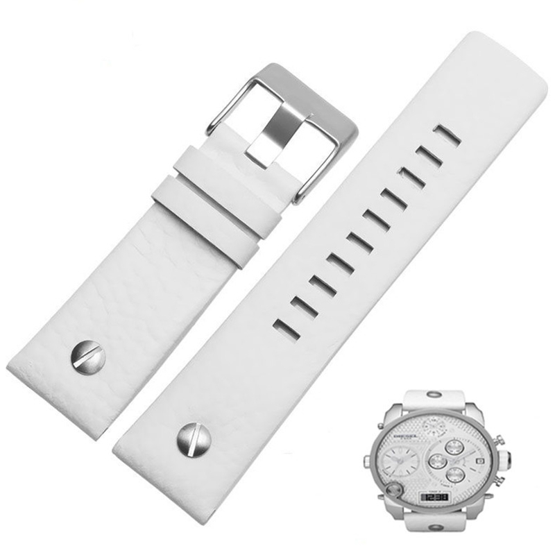 

hot sell Black Brown White Leather Strap For DZ watchband Wristband With 22mm 24mm 26mm 28mm