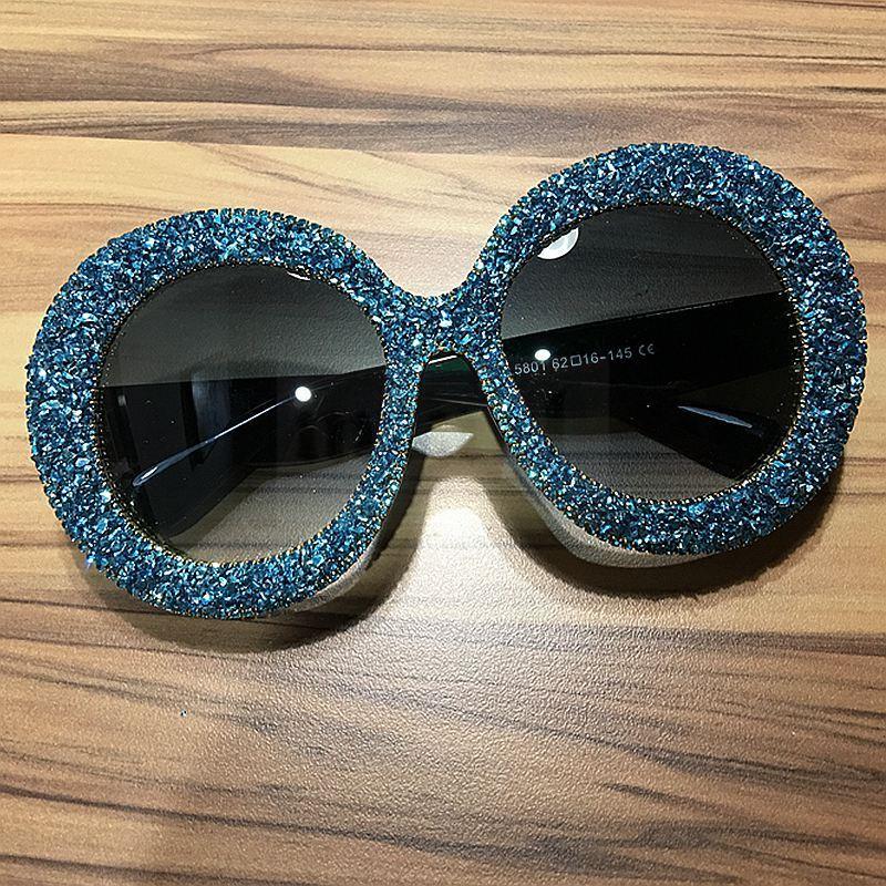 

Oversized Women Sunglasses Cat Eglasses round frame Rhinestone Sunglasses women Vintage shades UV400 FML