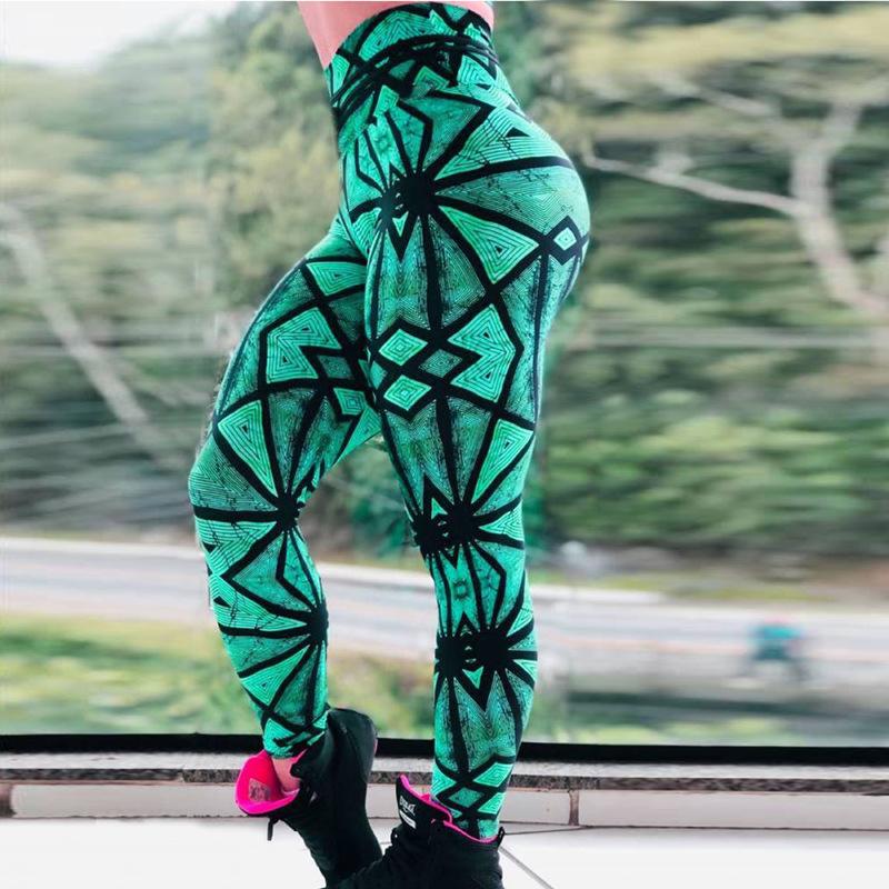 

Women High Waist Push Up Yoga Pants Elastic Print Sport Leggings Fitness Gym Legging Female Active Energy Tights Sports Wear, Yp0020-1