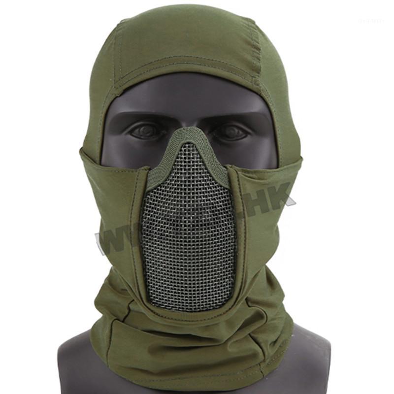 

Tactical Full Face Mask Balaclava Cap Motorcycle Army Paintball Headgear Metal Mesh Hunting Protective Mask Caps1, De