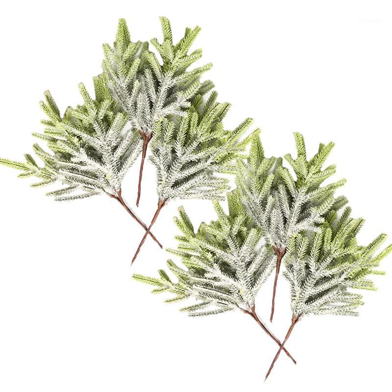 

6Pcs Artificial Plants Christmas Tree Wedding Home Decor Accessories Decorative Flowers Wreaths Scrapbooking Small Bunch Home De1, Green