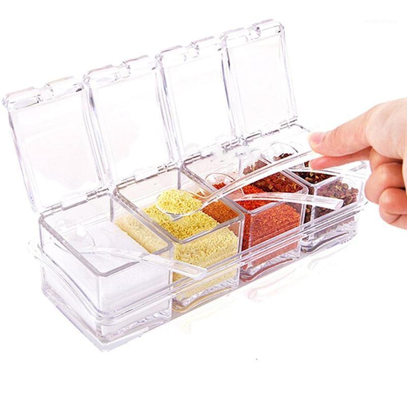 

Spice Pots Seasoning Acrylic Seasoning Box Condiment Jars Storage Box Practuical Cruet Kitchen Tools1