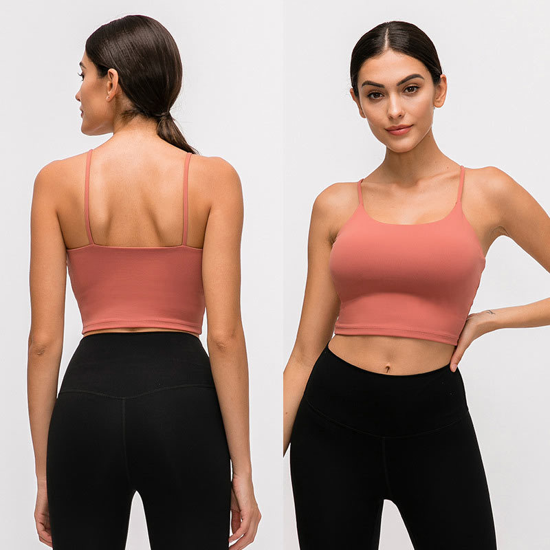 

Yoga Color Women Lu-83 Bra Solid Shirts Sports Vest Fitness Tops Sexy Underwear Lady Tops Yoga Sports Bra, White;red