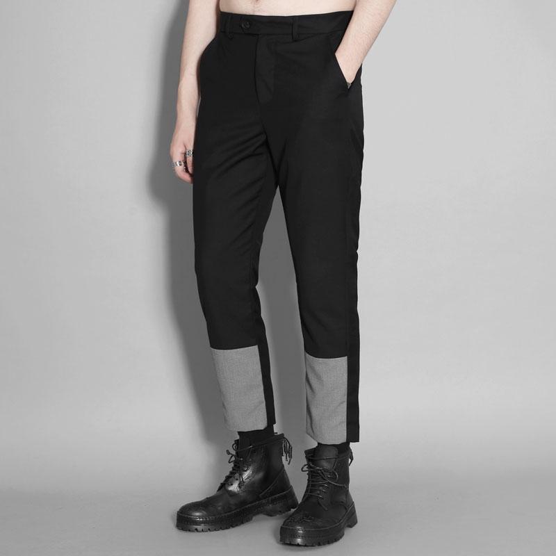 

Men' wear matching slim slim feet nine-minute trousers, British tapered trousers nine-minute men' fashion fall wear, Black