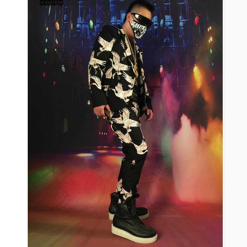

2020 Nightclub Standard Man Dj Singing Hip-hop Suit Dance Clothes Men's Stage Attire Elegant M-5xl Suits 0qnt, Jacket and pants