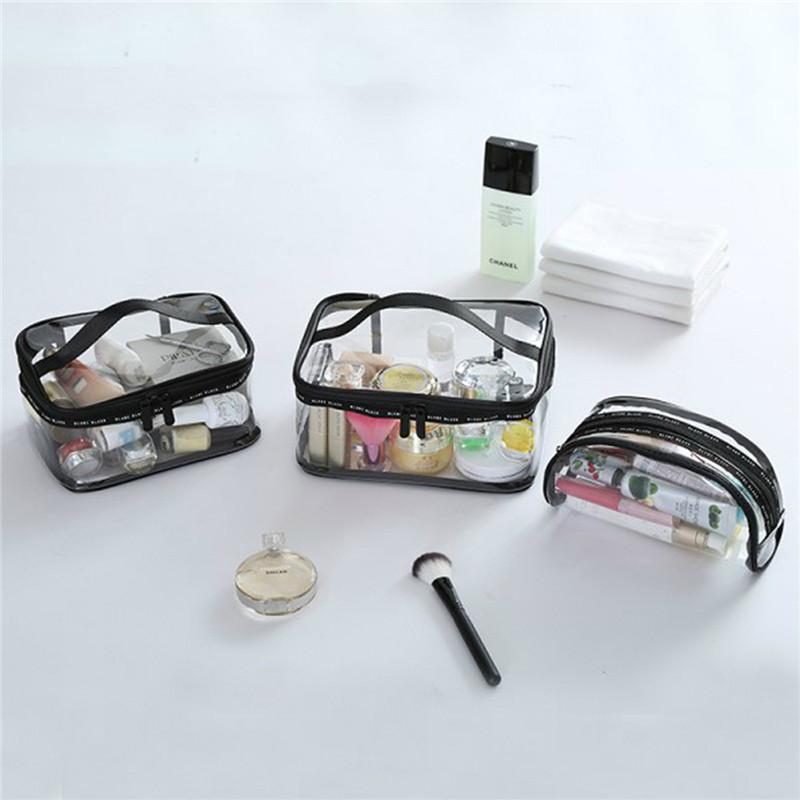 

Travel Transparent Cosmetic Bag PVC Women Zipper Clear Makeup Bags Beauty Case Make Up Organizer Storage GFFPBB109