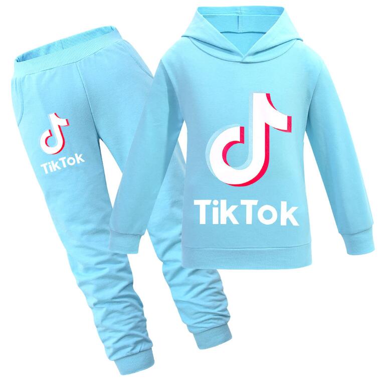 

TIK Tok KIDS Girls TIK Tok Hoodies Unisex Kids Clothing Sets Hoody+Trousers Teenagers Tracksuits Outfits 9 COLORS, White