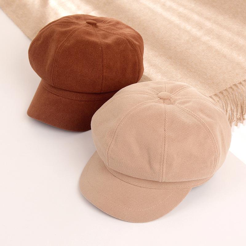 

Female Pure Octagonal Cap Retro Hat Beret Joker Hat Czapka Dla Dziewczynki Boina Masculina Chapeau Femme Gorros Mujer Invierno