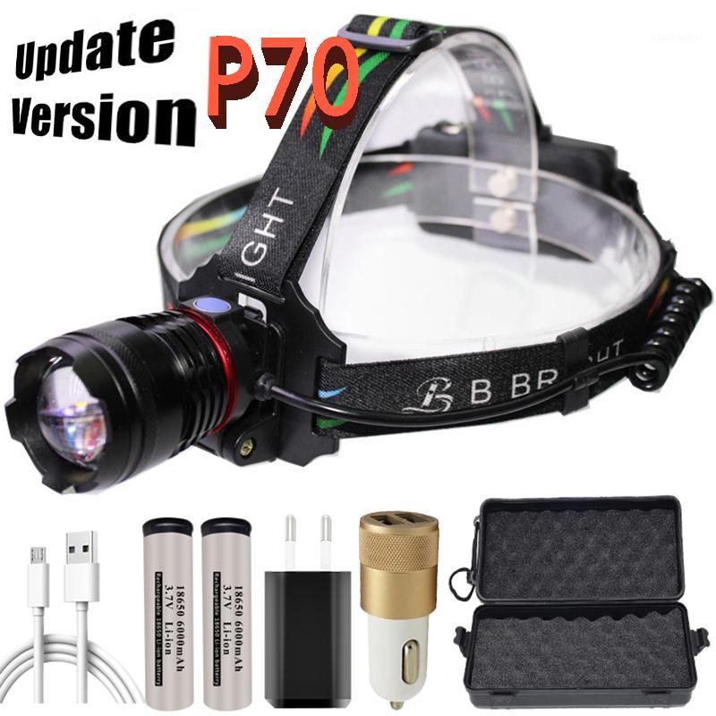 

2020 new xhp70 Head lamp USB charging 18650 super bright Headlamp rechargeable waterproof head light ZOOM for camping1