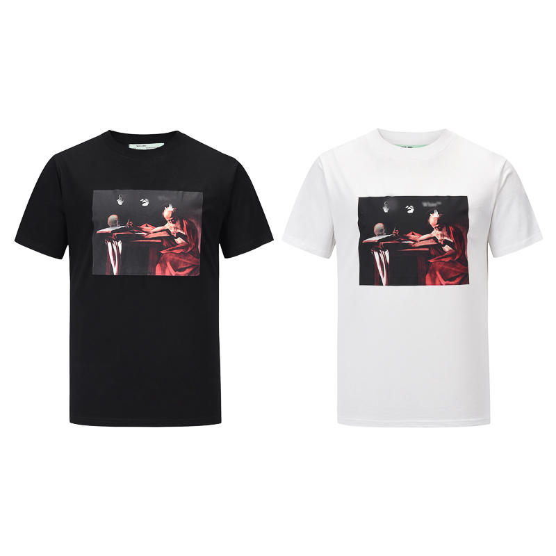 

Famous brand High quality cotton round neck men's T-shirt European and American fashion letters printed logo Summer casual couple short sleeves12