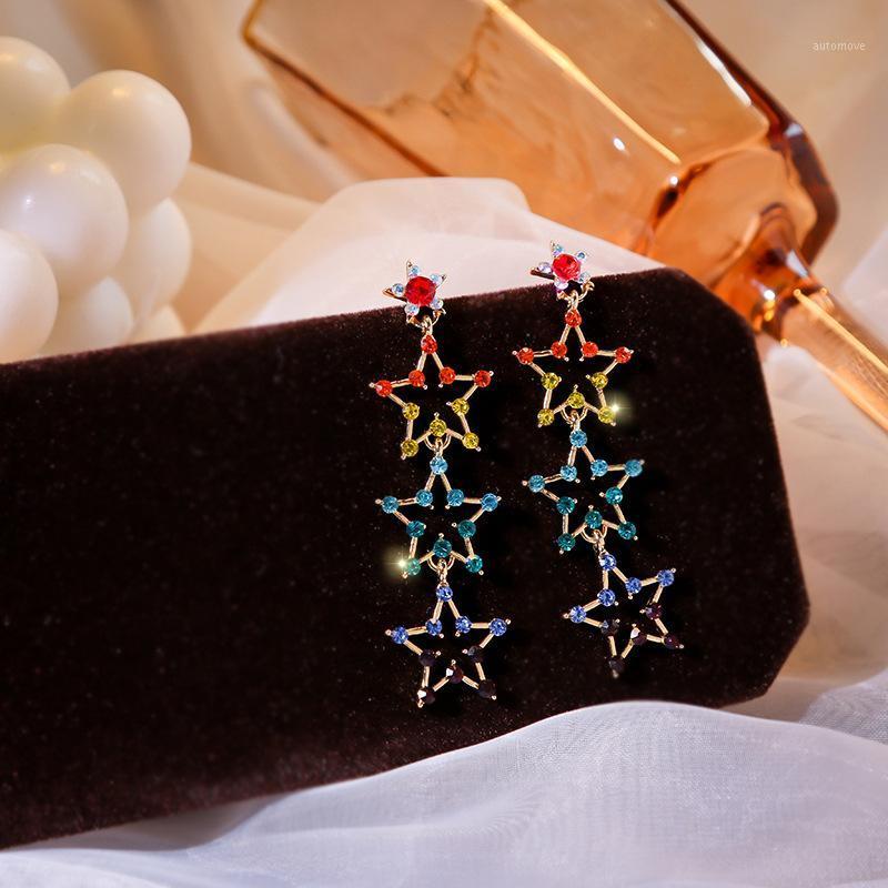 

Exquisite fashion simple five-pointed star earrings earrings fresh and lovely temperament student couple wild ear jewelry1