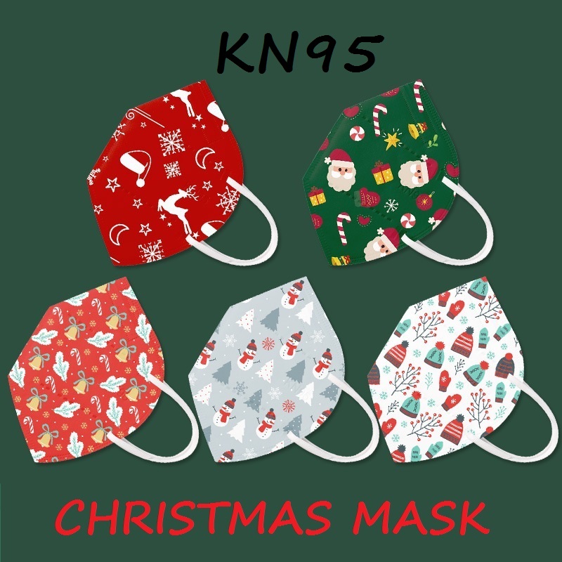 

designer kn95 5-layer face mask Christmas Santa Claus snowman gift fashion face mask adult KN95 anti dust fog protection facemask in stock