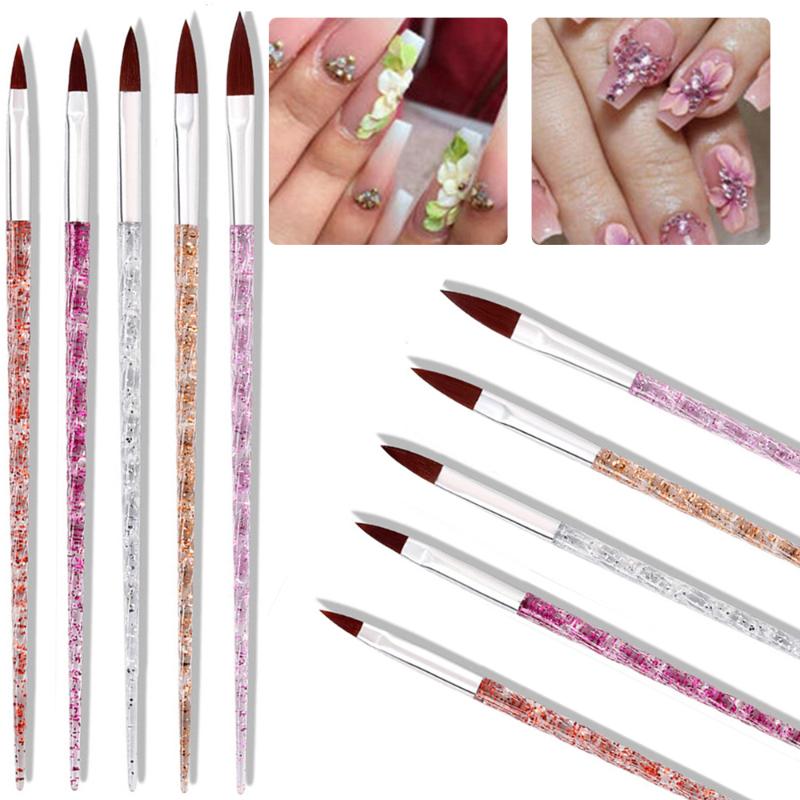 

5 Pcs/Set Nail Crystal Pen Carved Painting 3D Tips Nail Brush Set Acrylic Drawing Art Manicure Tool Phototherapy Pen