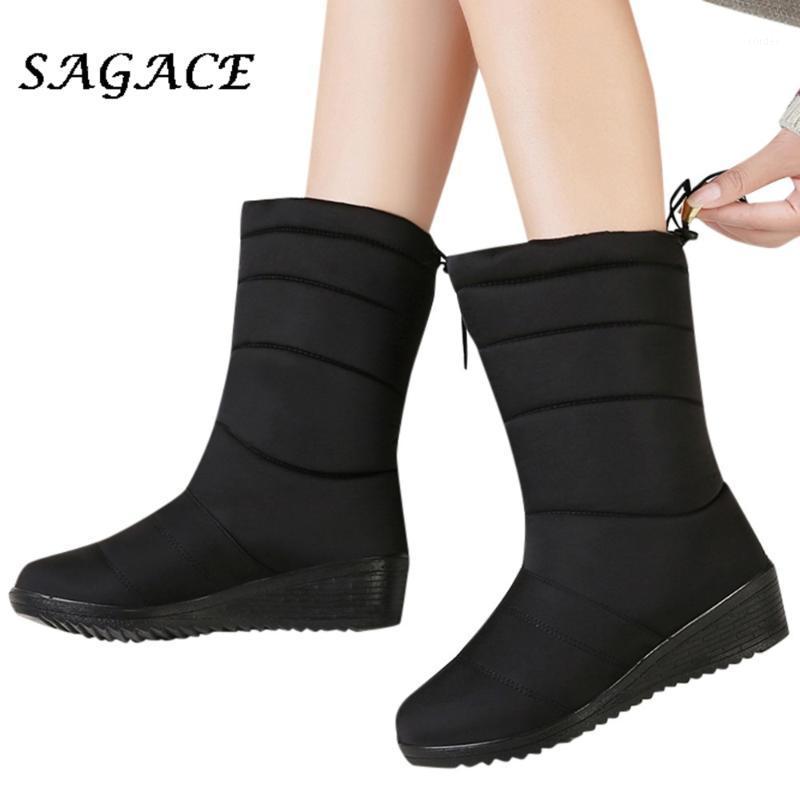 

SAGACE Snow Boots Women Shoes Non-slip Women Winter Boots Fur Warm Ankle For Down waterproof Booties Botas Mujer1, Black