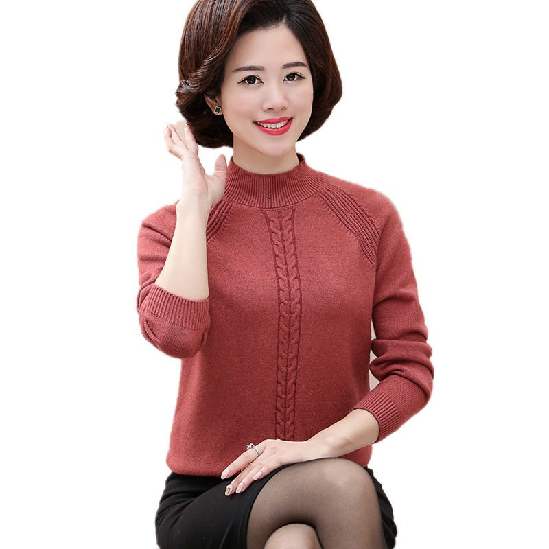 

Women's Blouses and Winter Sweaters Mid-age Long Sleeve Short Female Casual Sweatshirt Plus Size 3xlr95 6aj3, Black