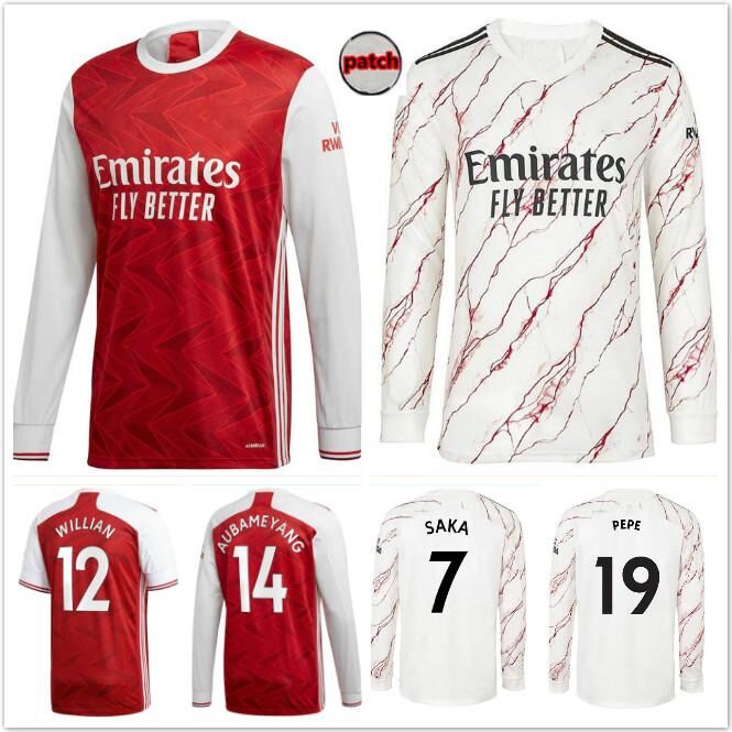 

2021 Gunners Long Sleeve Soccer Jersey 2020/21 Arsen #19 PEPE WILLIAN Uniforms Mens MARTINELLI GABRIEL NELSON Football Shirt, Colour 1
