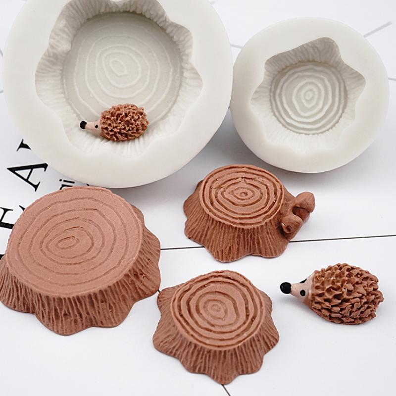 

Tree Stump & Hedgehog Silicone Mold Fondant Mould Cake Decorating Tools Chocolate Gumpaste Molds, Sugarcraft, Kitchen Gadgets1