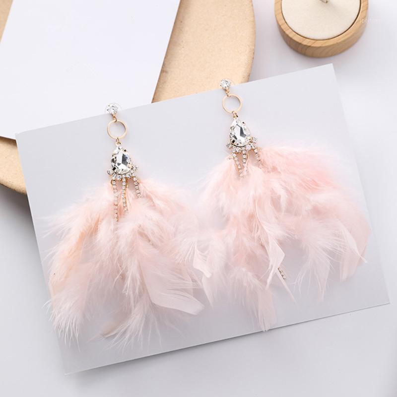

New Women Fashion Bohemian Hollow Leaves Tassel Dorp Earrings Shiny Crystal Rhinestone Beads Dangle Earrings Jewelry for Girls1
