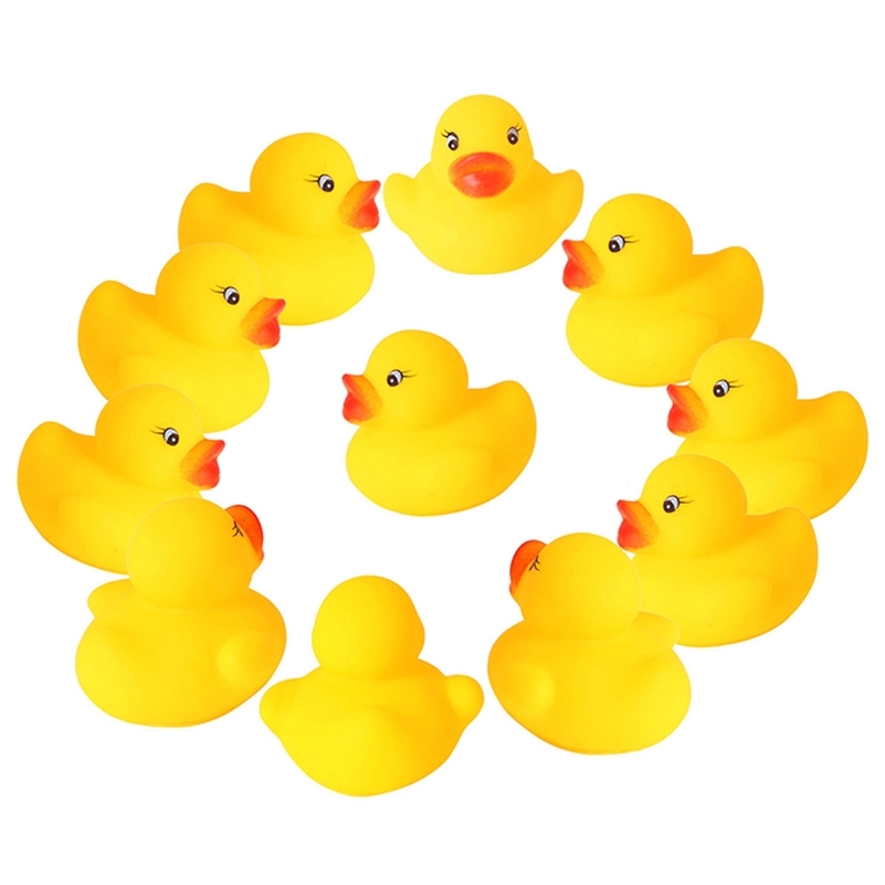 

/ Mini Yellow Rubber Ducks Bath Toy Baby Shower Water toys Pure Natural Cute Rubber Ducky for Baby Kinder Toys LJ201019