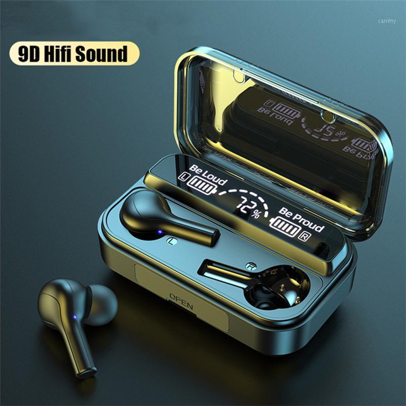 

F9-278 TWS wireless headset binaural bluetooth headset 9D stereo digital display bluetooth sports earbuds1, Black