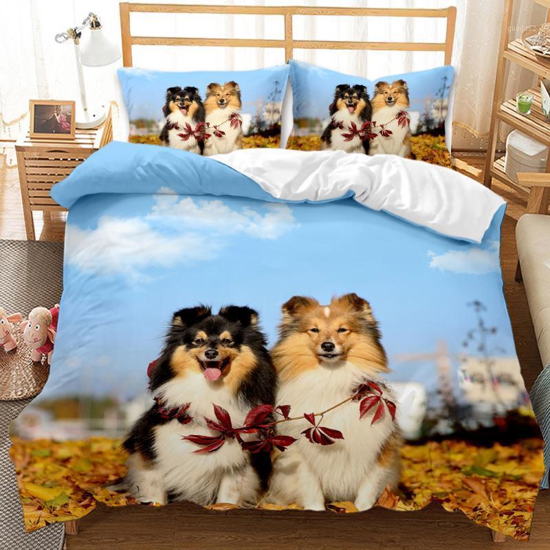 Pet Dog Bedding Set 3d Printed Microfiber Animal Duvet Cover Sets Comforter Cover Pillowcases King Size Home Bedclothes Bed Sets1, No4
