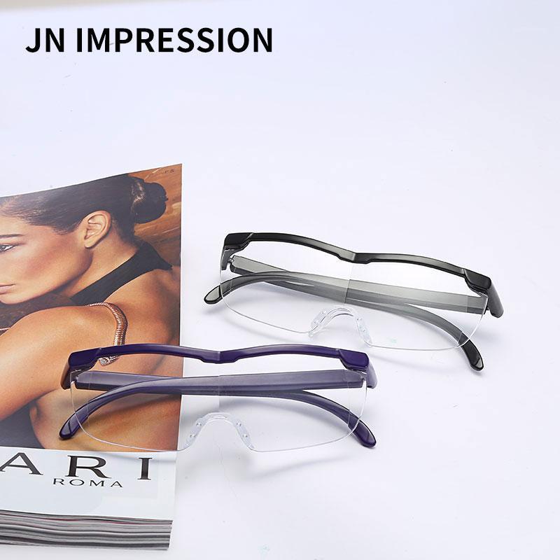 

J N 1.6 Times Big Vision Magnifier Glasses Men Women Reading Glasses Magnifying Presbyopic Eyewear Gift For Needle +250 T0991