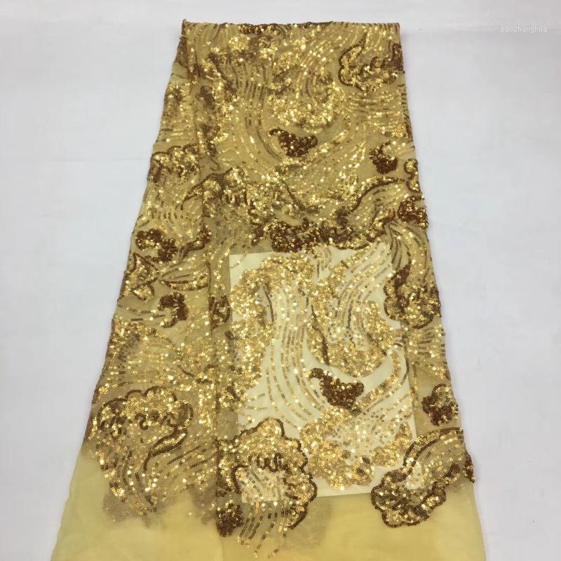 

African sequined mesh lace fabric 2020 high quality French mesh lace fabric Nigerian tulle wedding XX36981