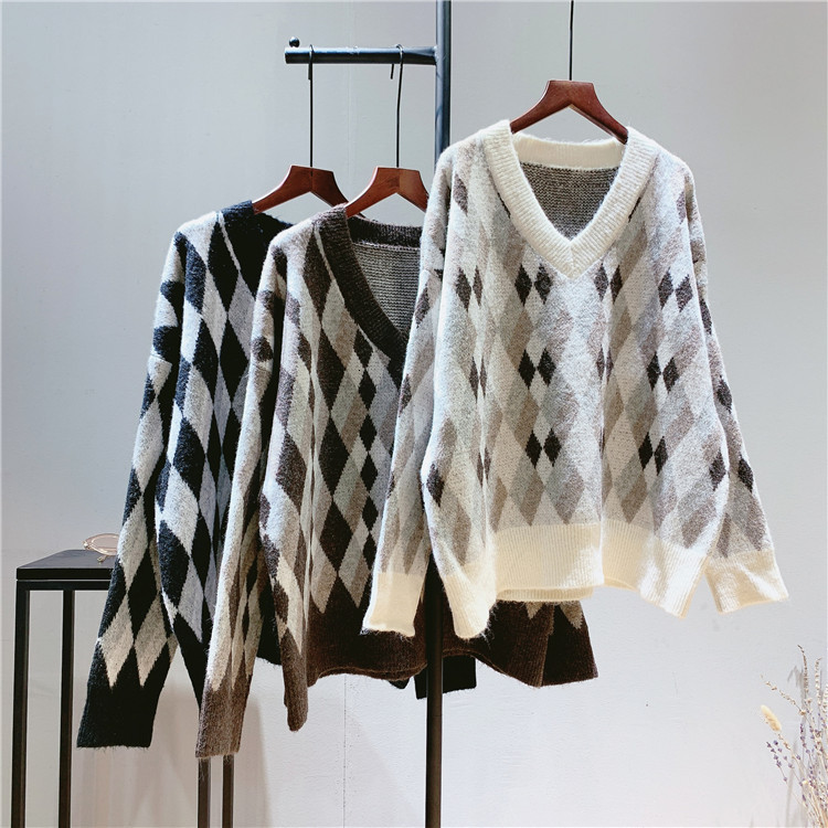 

Thick Neckline Sweater for Fall Winter Woman's Luxury Clothes From the Vintage L837