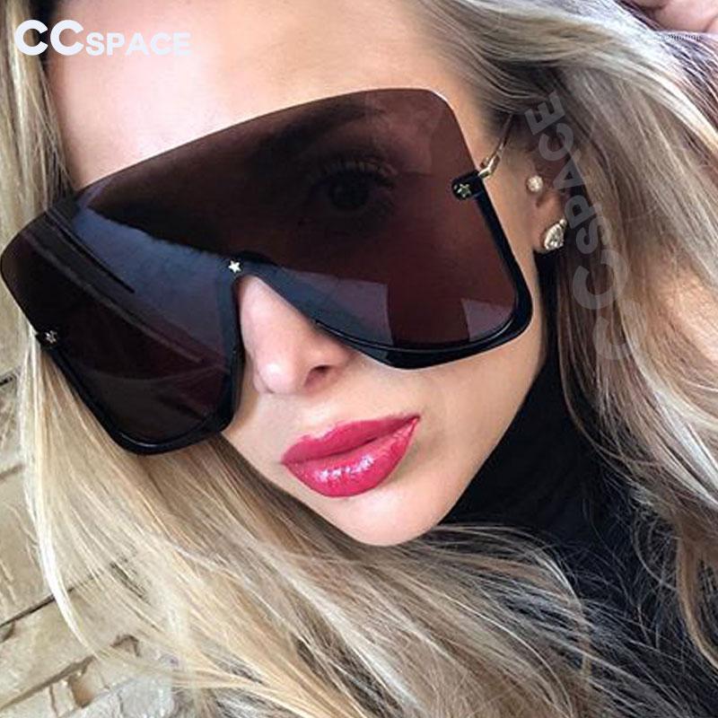 

46266 Oversized Half Frame One Lens Sunglasses Star Men Women Fashion UV400 Glasses1