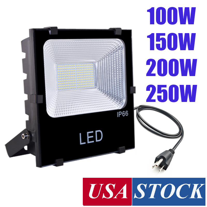 

200W 250W SMD5054 LED Flood Lights, Super Bright Outdoor Work Light, IP66 Waterproof, Outdoor Floodlights for Garage, Garden, Lawn and Yard