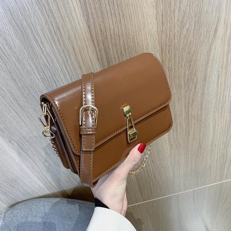 

Korean Handbags For Women 2020 Designer New Small Square Bag Charm Luxury High Quality Messenger Bag Lock Chain Crossbody Bags, Black
