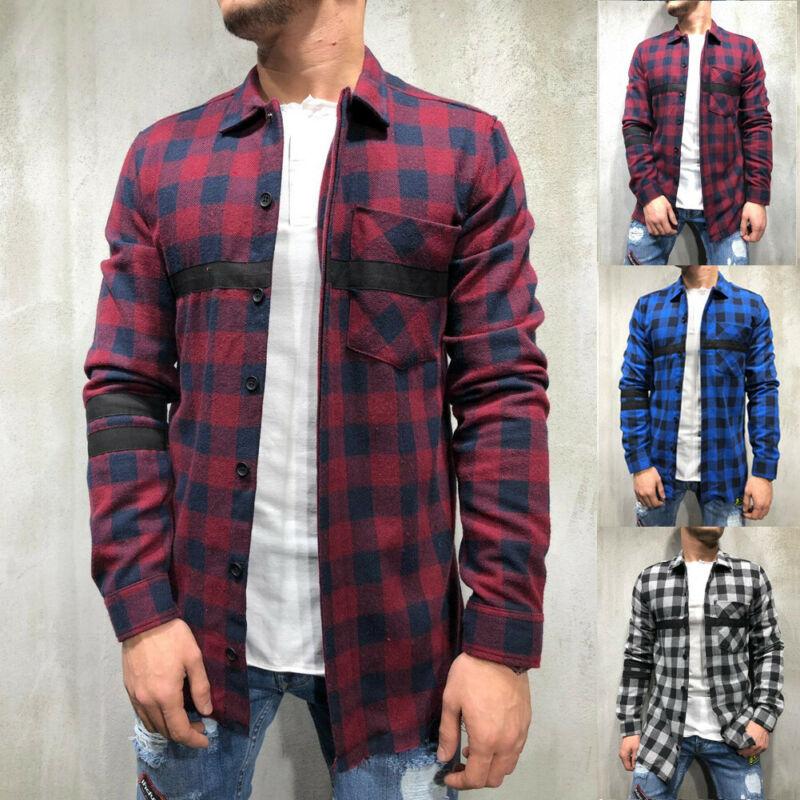 

2020 Men Keep Warm Brushed Cotton Casual Shirt Outwear Male Long Sleeve Turn-down Collar Autumn Winter Plaid Shirt Plus Size