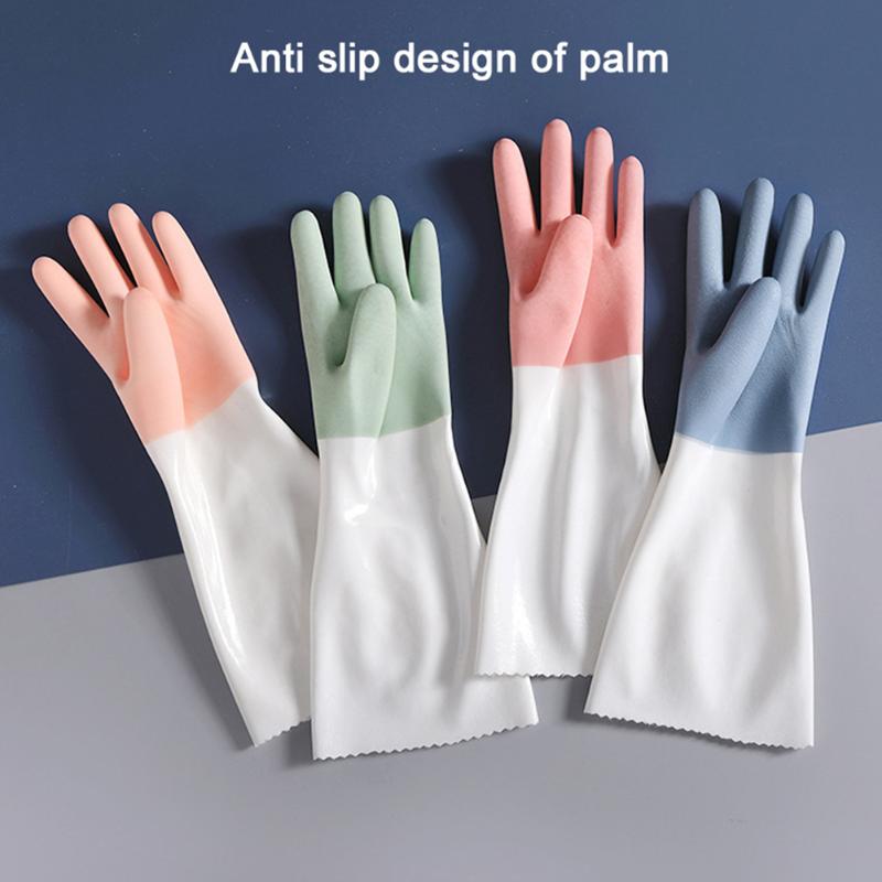 

Multifunctional Housework Cleaning Rubber Glove Kitchen Dishwashing Waterproof Thick Plush Warm Glove