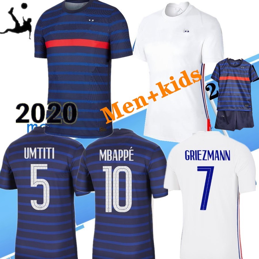 

Men+Kids Kit 20 21 GRIEZMANN MBAPPE 2 stars Soccer Jersey POGBA KANTE DEMBELE VARANE FR Football shirts maillot de foot, Away+patch