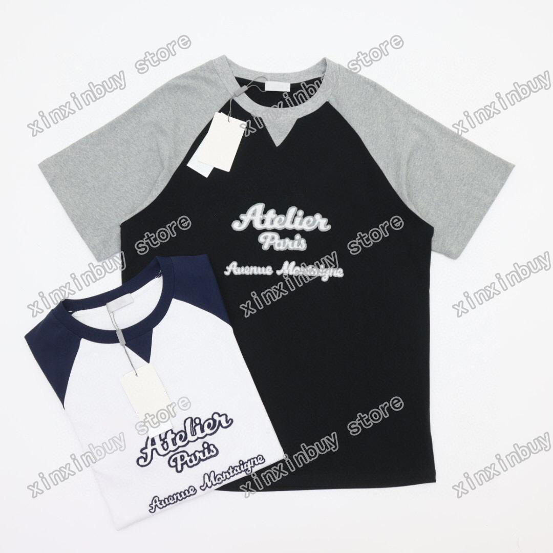 

22ss Men Women Designers T-Shirts tee letter embroidery short sleeve Man Crew Neck paris Streetwear white black blue XS-L